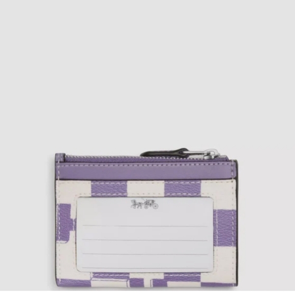 COACH- Checkerboard ID Case / Key Ring (Lavender/Chalk) - Picture 4 of 5